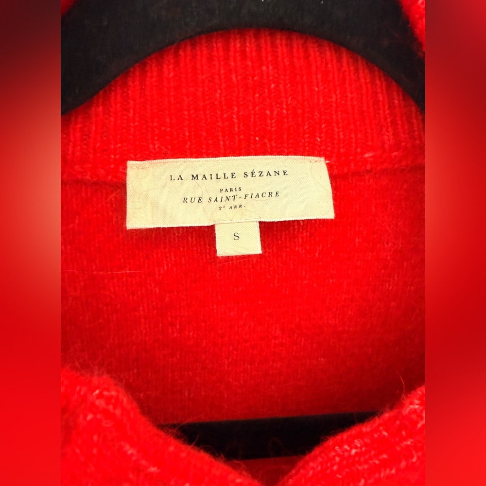 Sezane Thais jacket, red, size small - Picture 4 of 5